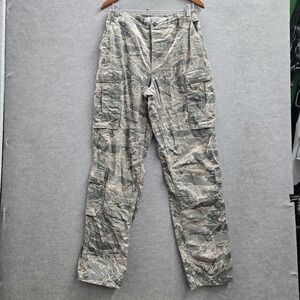 US Air Force Men Pants 32R Green Cotton Nylon Cargo Camouflage Twill